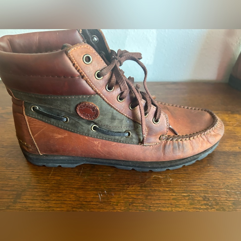 Trader Bay Brown Leather Ankle Boots Mens 9.5 D